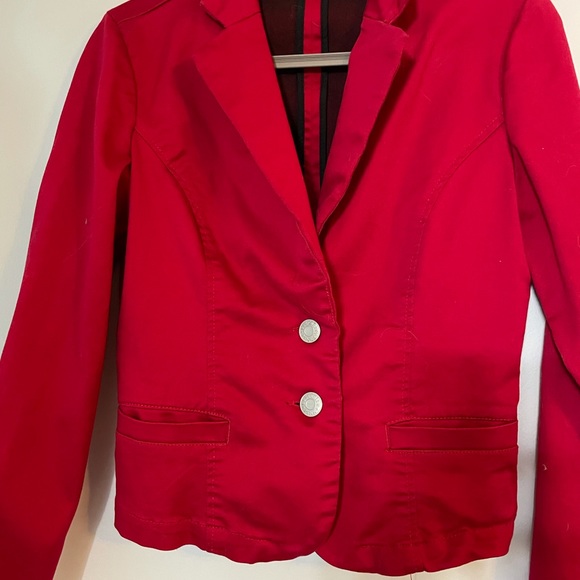 Short, cute red cotton blazer. - Picture 1 of 3